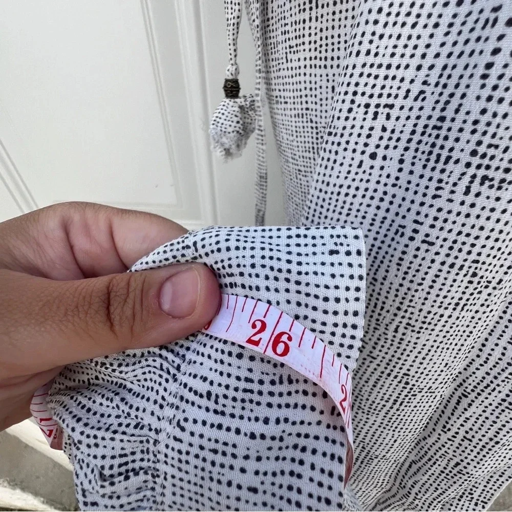 Dress Forum Black White Adjustable Straps Polkadot Jumpsuit Pockets Small - Picture 11 of 13